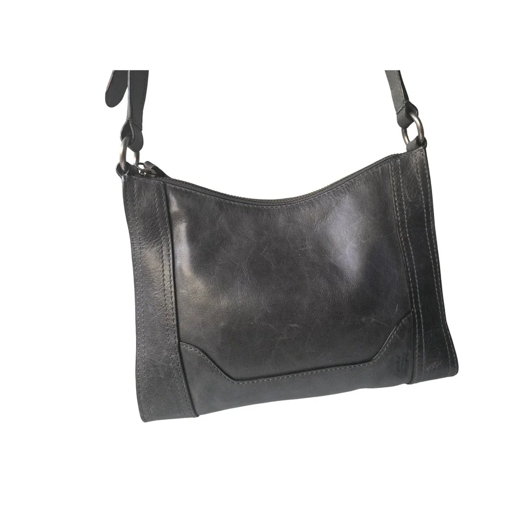 Frye Melissa Crossbody Bag Slate Grey Distressed Leather Adjustable Strap